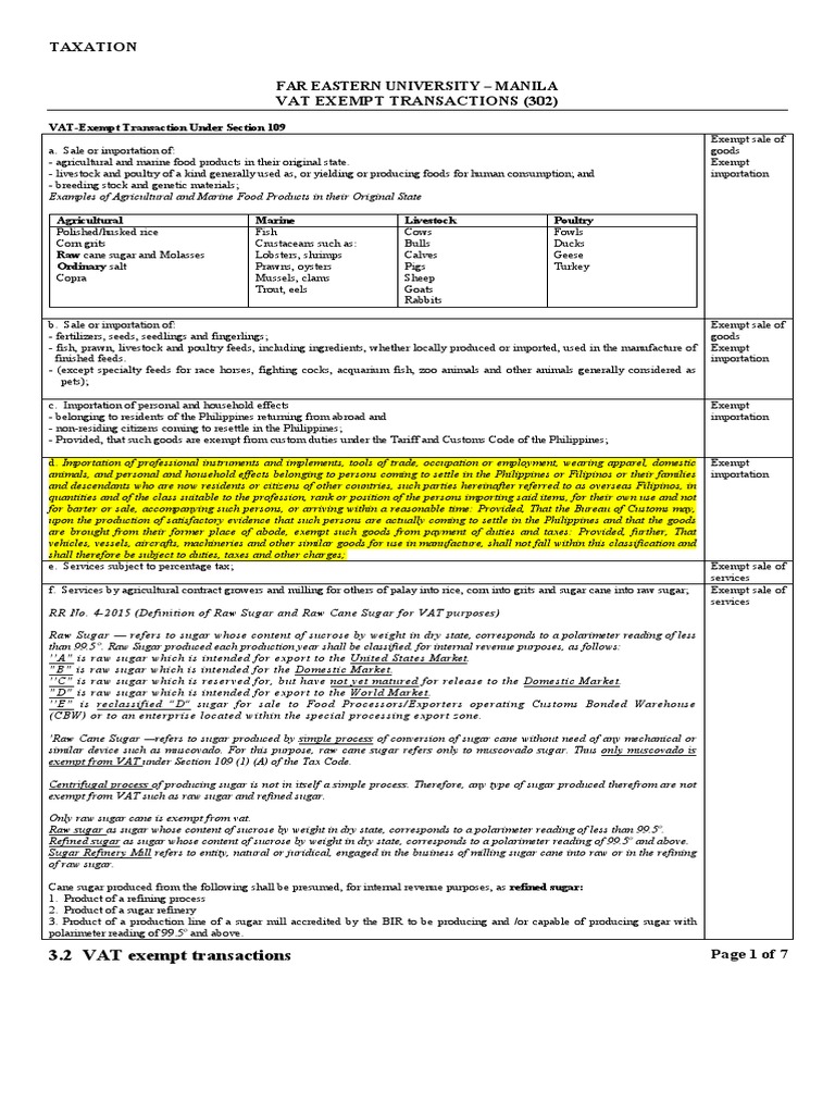 VAT Exempt Transactions in the Philippines | PDF | Value Added Tax ...