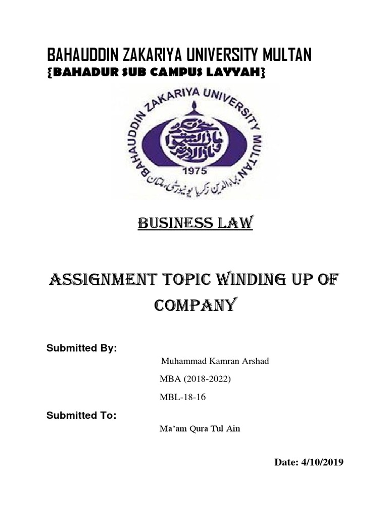 business law assignment pdf