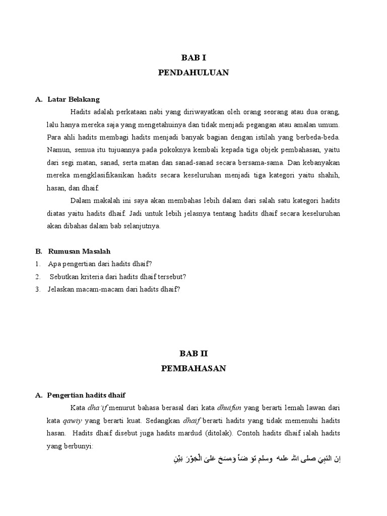 Contoh Hadis Dhaif Pdf