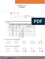 Percentagens - Exercícios de Matemática para o 5o ano