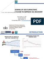 Initial Screening of Aos Surfactant, Its Performance in Eor To Improve Oil Recovery