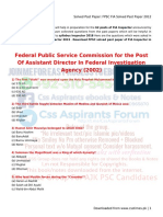 Solved Past Paper FPSC FIA Solved Past Paper 2012