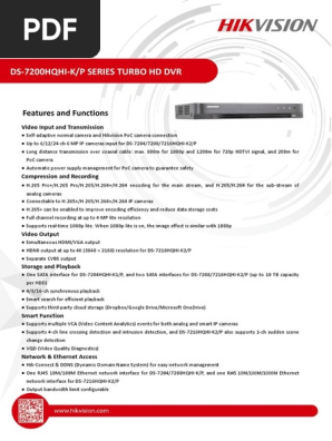 Hikvision Dvr Datasheet Pdf Hdmi Video