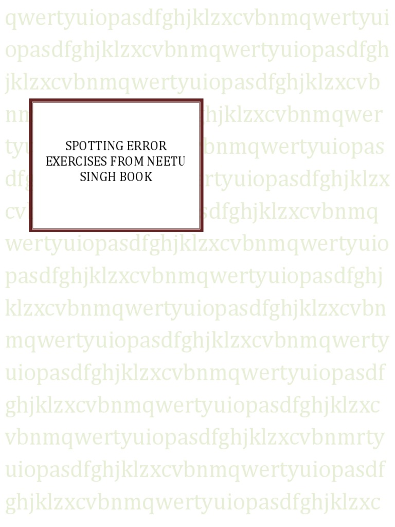 Error Spotting Exercises from Neetu Singh | PDF