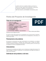 Partes Del Proyecto de Investigación