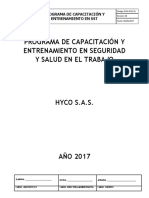 Programa de Capacitación y Entrenamiento en SST