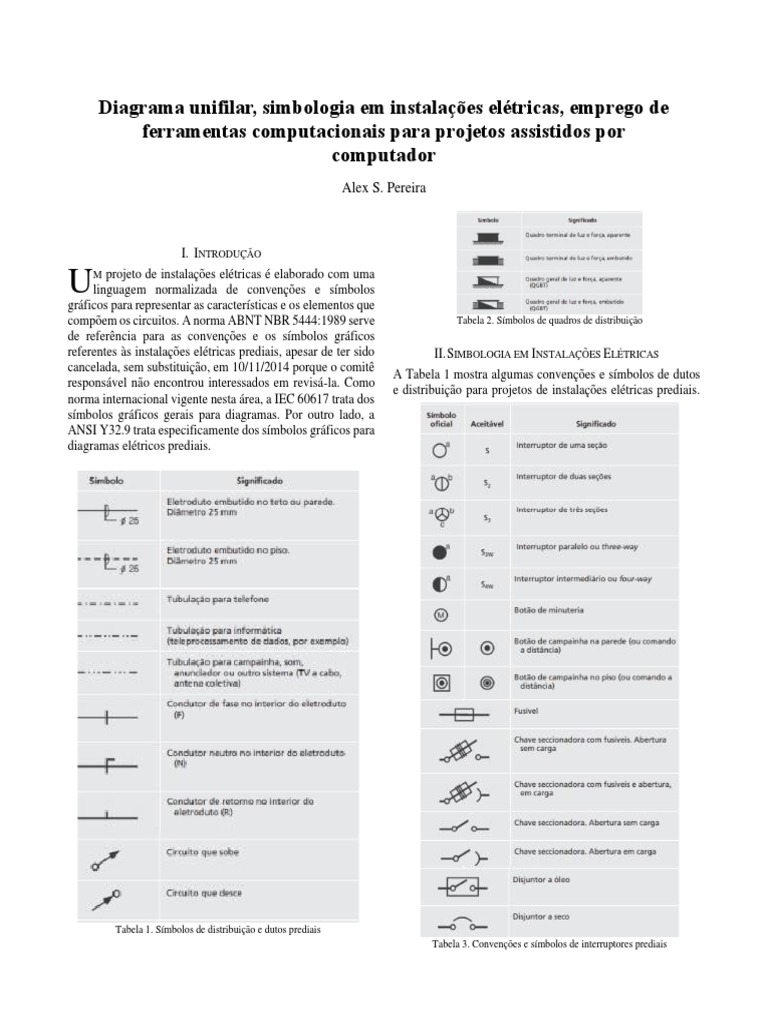 Diagrama Unifilar, Simbologia, e CAD - Alex S. Pereira 2019 PDF | PDF ...