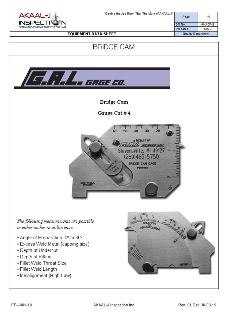 Bridge Cam Measurement Specifications | PDF