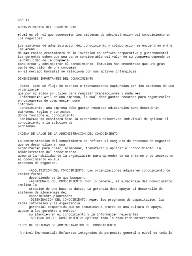 Gerenciales Cap 11 PDF | PDF | Conocimiento administrativo ...