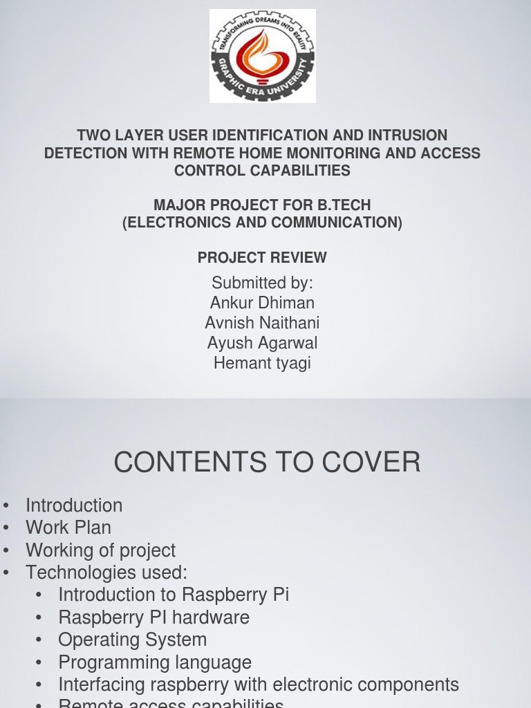 Summer Internship Presentation On Embedded Systems Through Raspberry ...