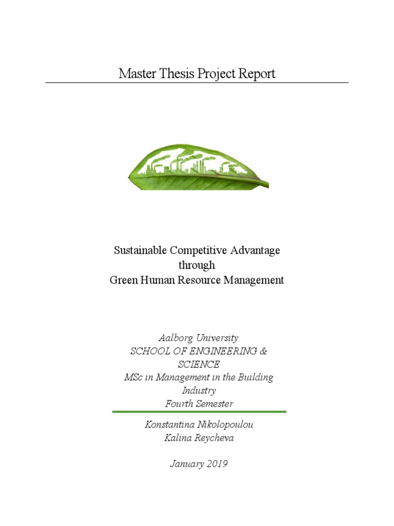 Green HRM Through SCA Master Thesis Project Report PDF | PDF | Survey ...