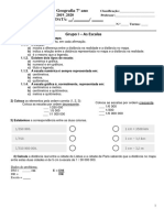 Geografia 7o ano - Grupo I e II