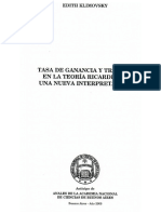 Tasa de Ganancia y Trabajo en La Teoria Ricardiana. Una Nueva Interpretación