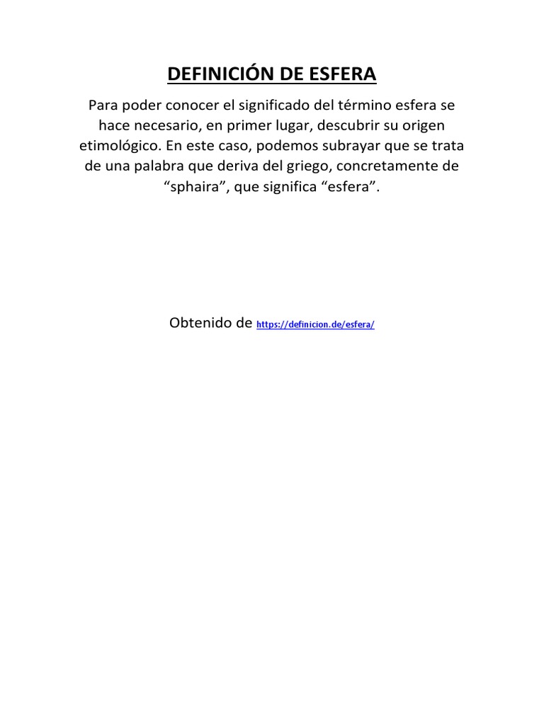 Definición y significado de esfera | PDF | Historia | Religión y ...