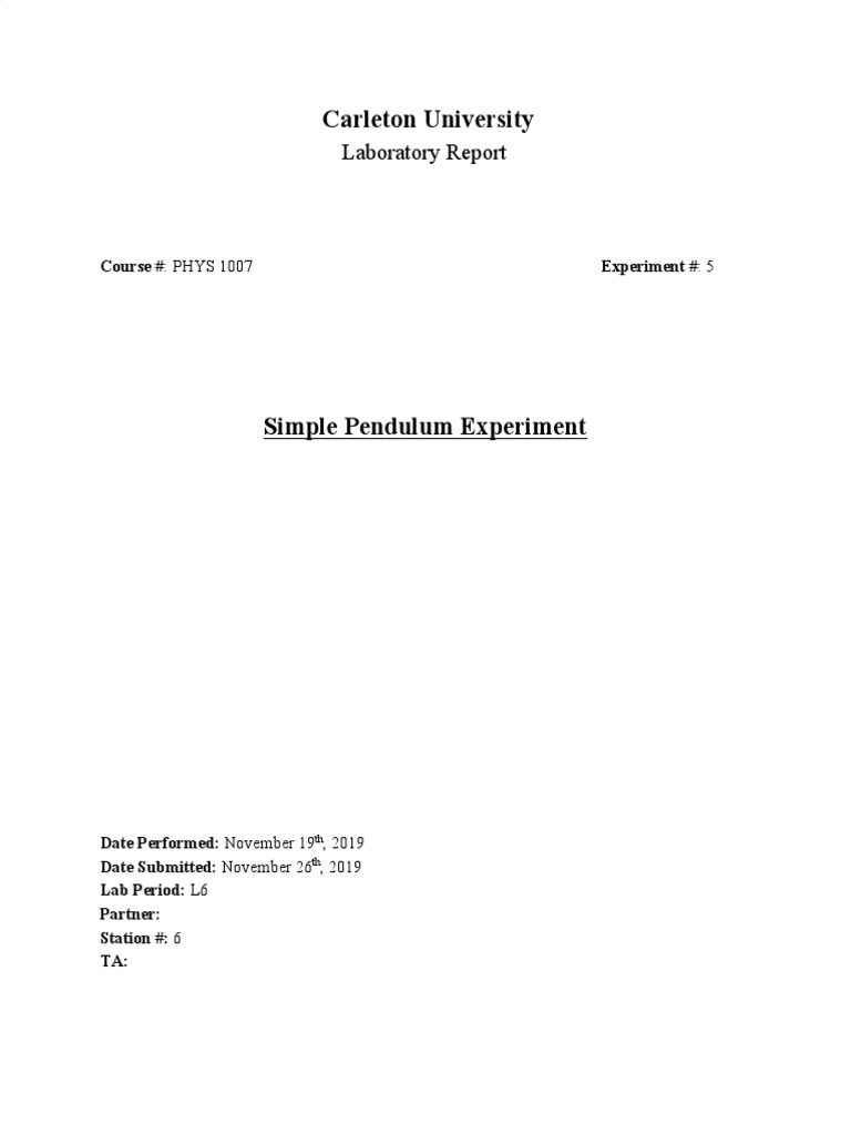 Pendulum Mass and Period Analysis | PDF | Friction | Pendulum