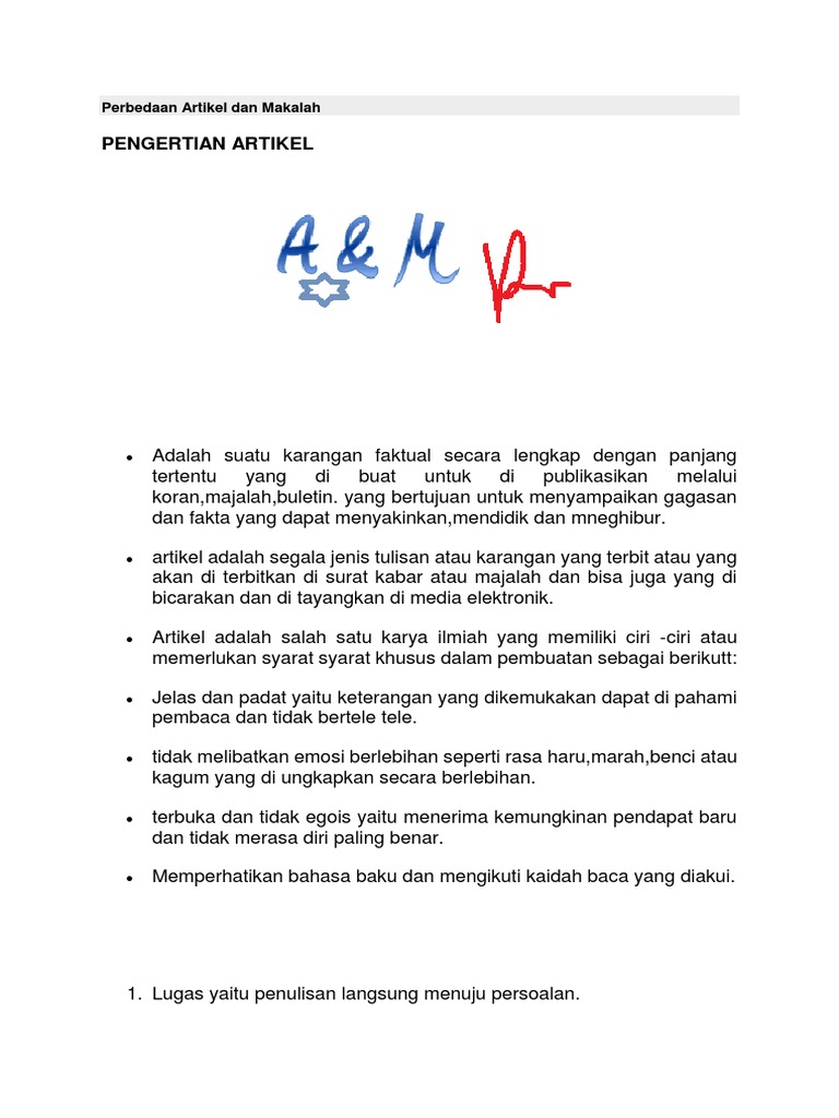 Perbedaan Artikel Dan Makalah PDF