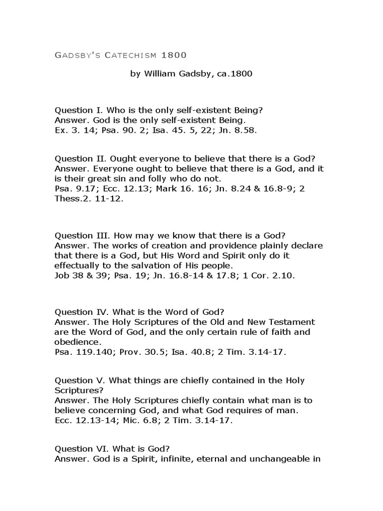 Gadsby Catecismo 1800 PDF Baptism Justification (Theology)