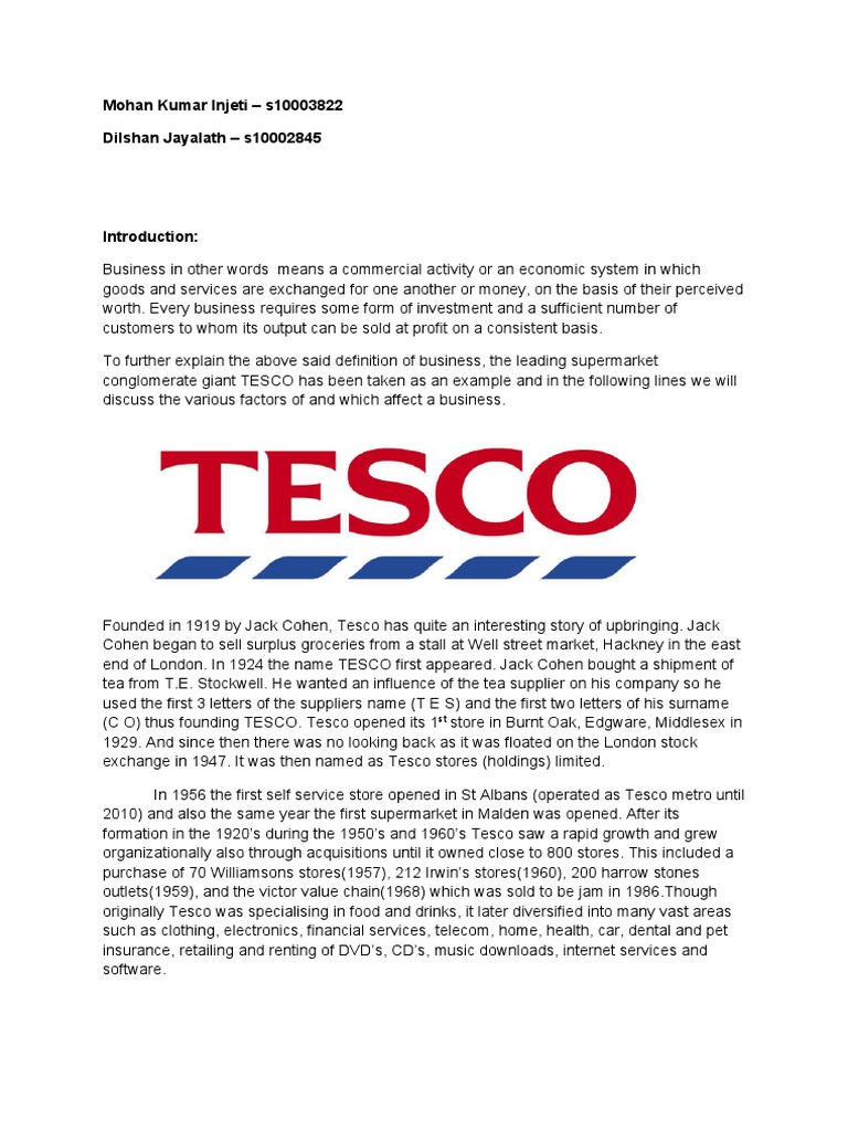 Tesco's Business Model and CSR Analysis | PDF | Tesco | Corporate ...