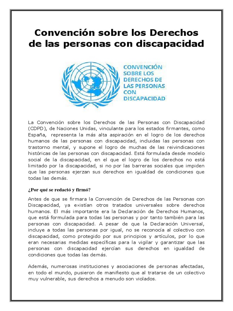 Derechos de las Personas con Discapacidad | PDF | Invalidez | Igualdad ...
