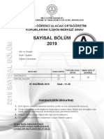 2019 Sayisal Bolum PDF