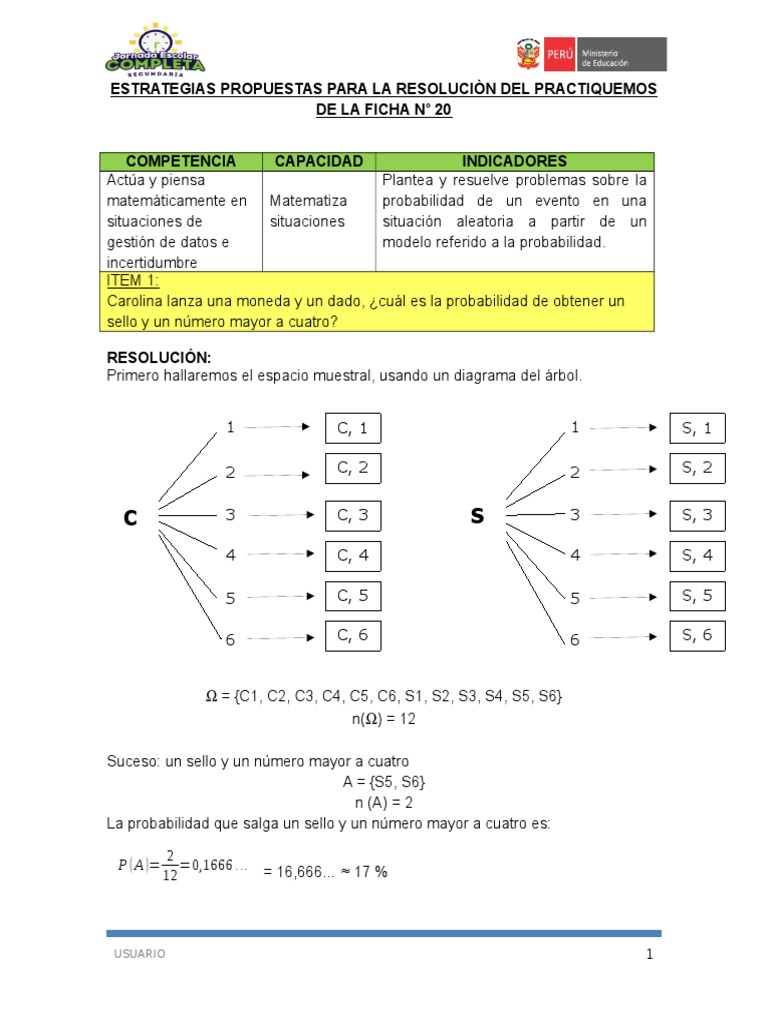 Ejercicios de Probabilidad para Secundaria | PDF | Probabilidad ...