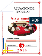 MATEMATICA 5to EVALUACION DE PROCESO PDF