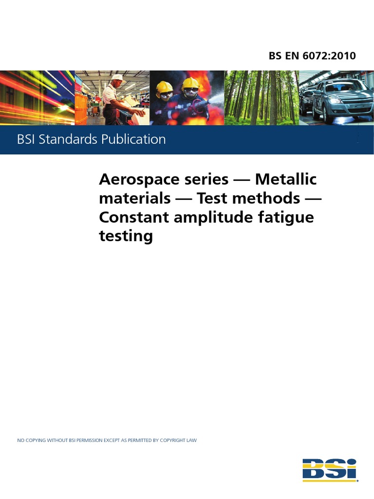 En 6072 - Constant Amplitude Fatigue Testing | PDF | Machining | Heat ...