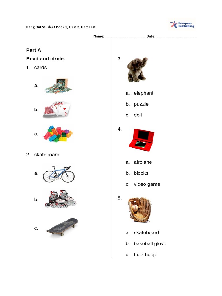 Hang Out 1 Unit 2 Test | PDF