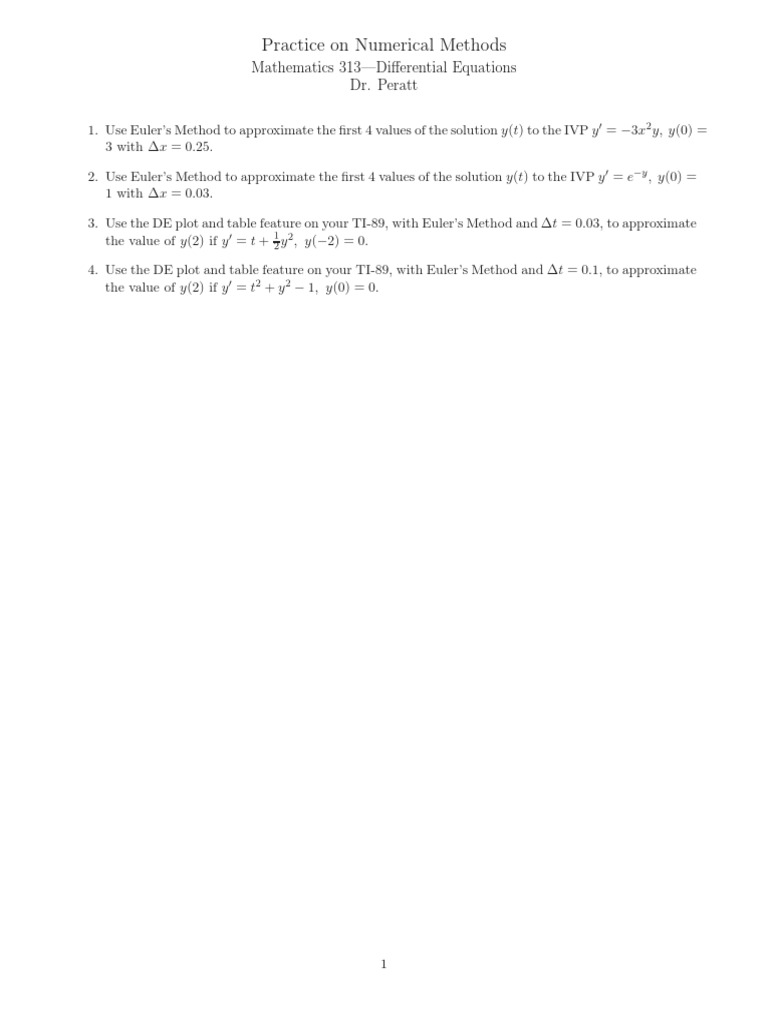 HW Numerical | PDF | Teaching Methods & Materials