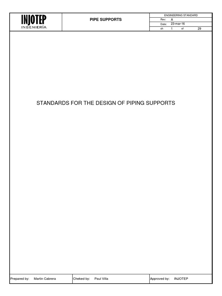 Piping Supports Design Standards | PDF | Pipe (Fluid Conveyance) | Beam ...