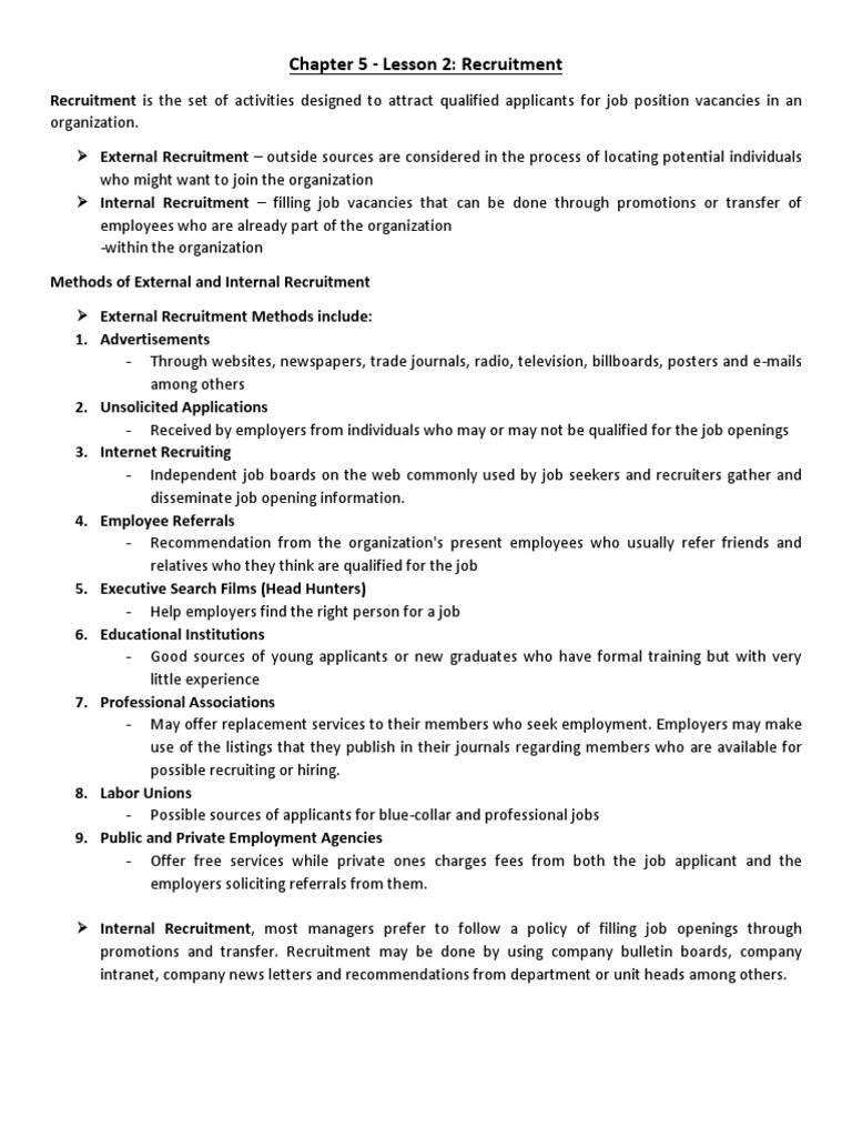 Lesson 2 | PDF | Recruitment | Employment