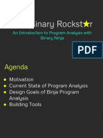 Introduction to Program Analysis with Binary Ninja - Motivation, Goals, and Design of Binja IL