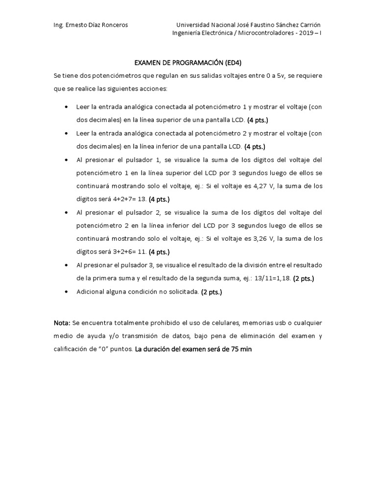 Examen de Programación PDF | PDF | Tecnología