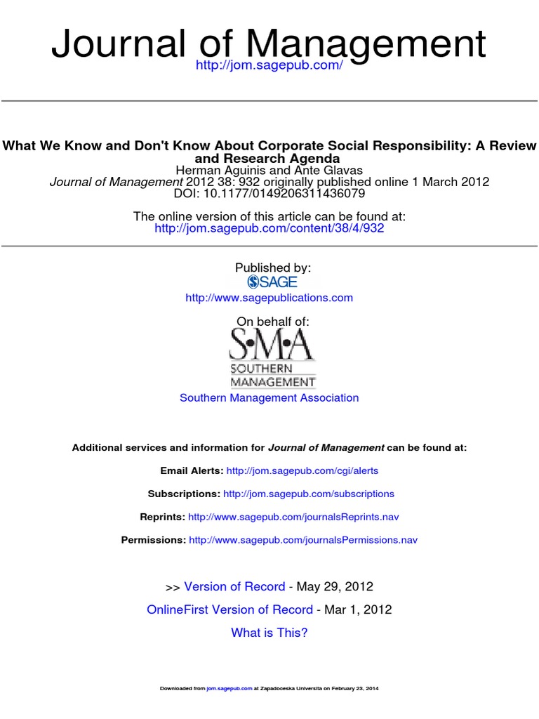 Corporate Social Responsibility Review | PDF | Corporate Social ...