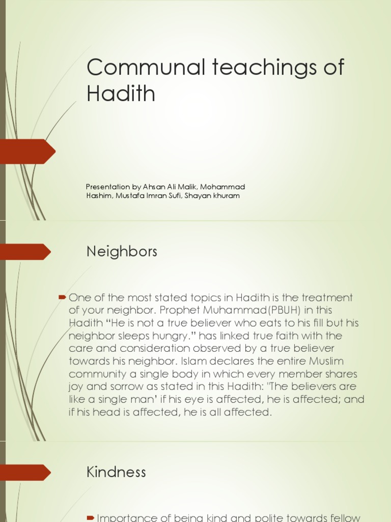 Communal Teachings in Hadith | PDF | Hadith | Muhammad