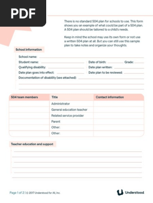 Sample_504_Plan_Understood