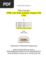 Project Stage I Report Format