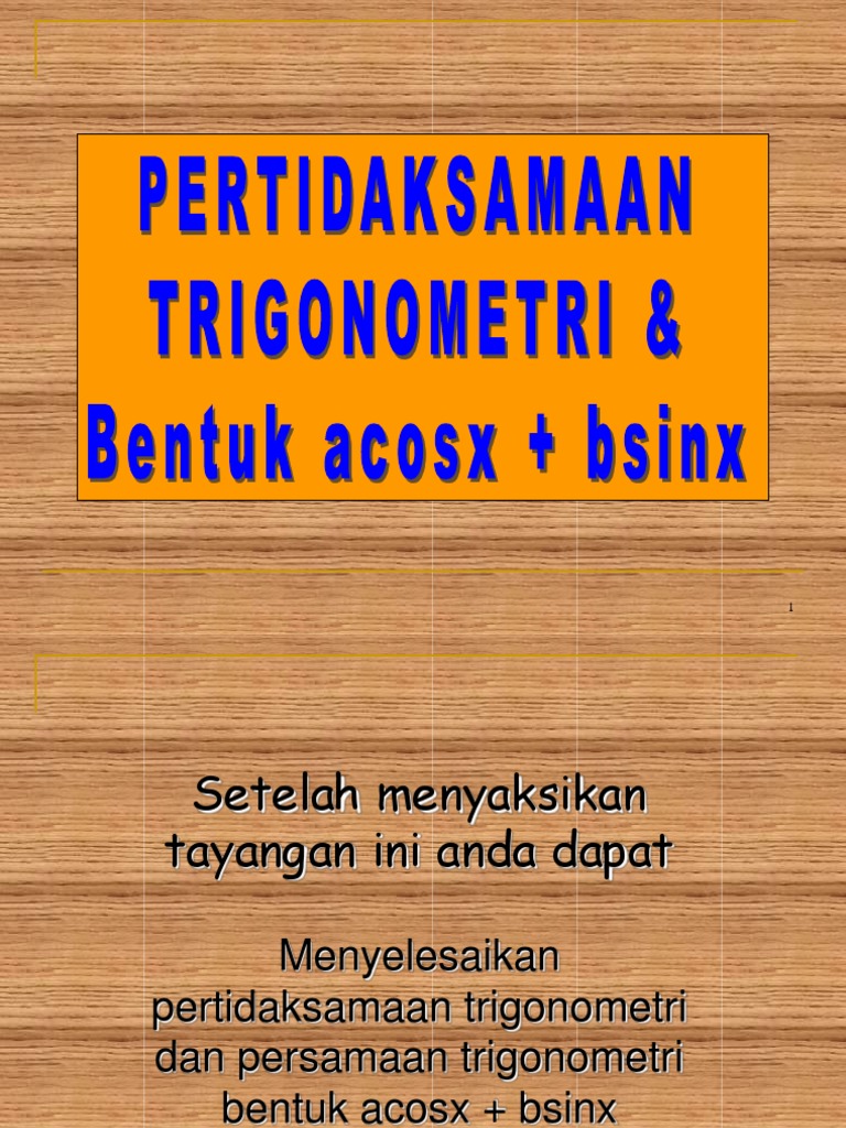 Persamaan Trigonometri Acosx+Bsinx=C