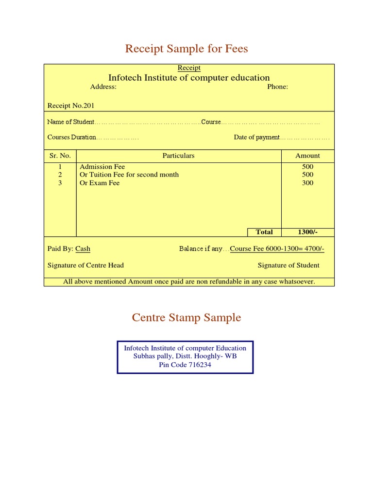 Professional Fee Receipt | PDF