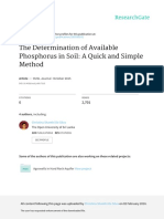 The Determination of Available Phosphorus in Soil