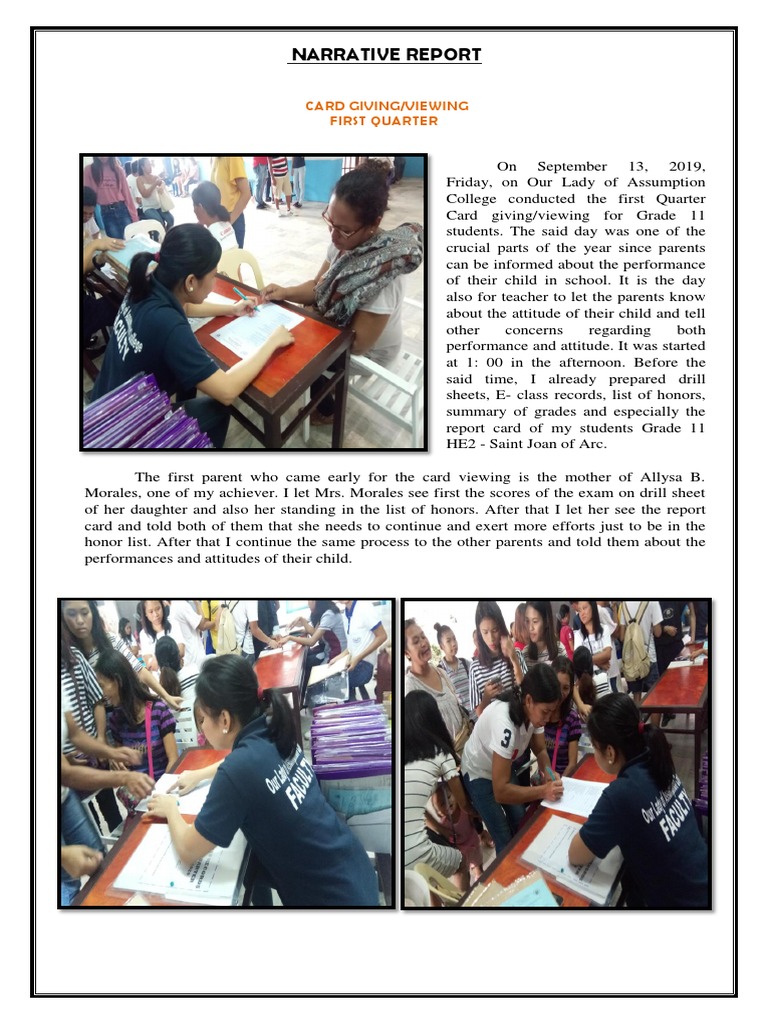 First Quarter Card Giving Report | PDF | Learning