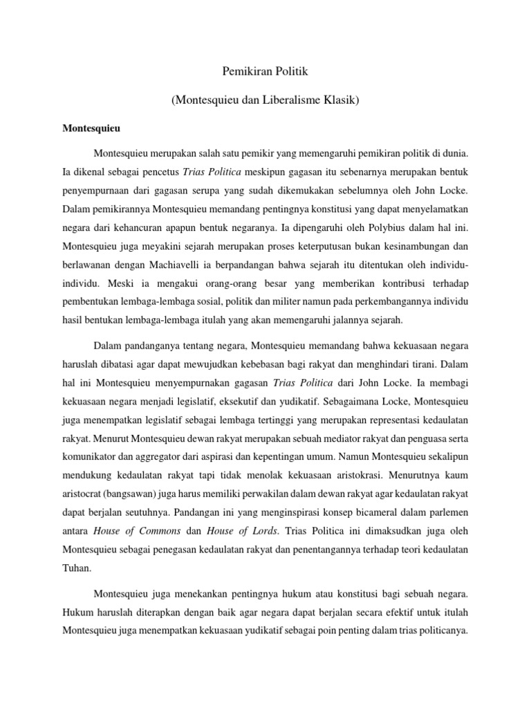Montesquieu Dan Liberalisme Klasik Pdf