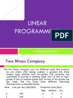 LINEAR PROGRAMMING Formulation Example