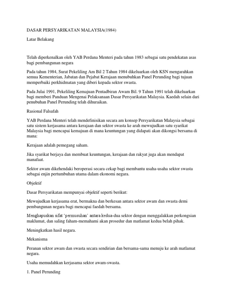 Dasar Pensyarikatan Pdf