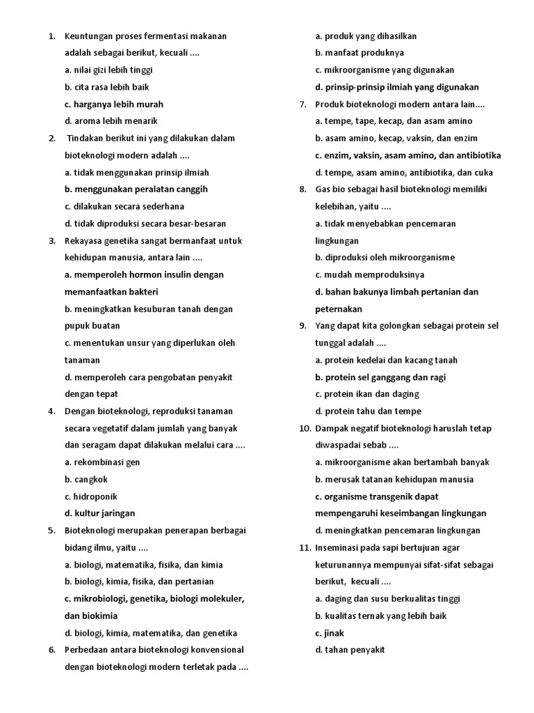 Soal Smp Biotek Docx