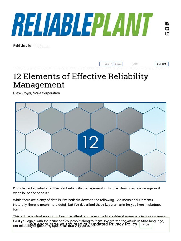 Key of Effective Reliability Management | PDF | Reliability Engineering ...