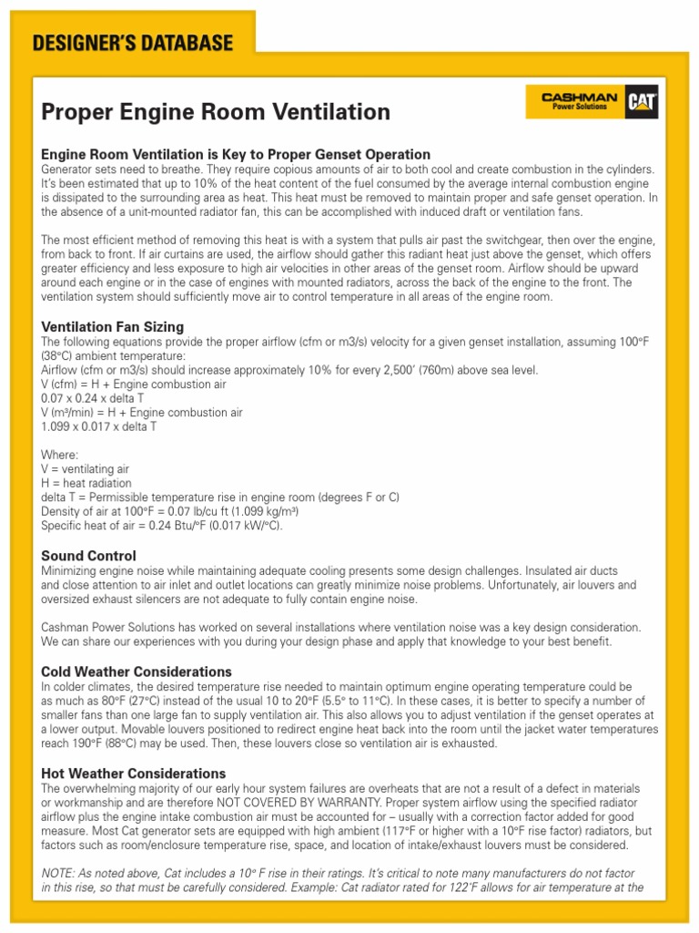 Proper Engine Room Ventilation PDF Internal Combustion Engine