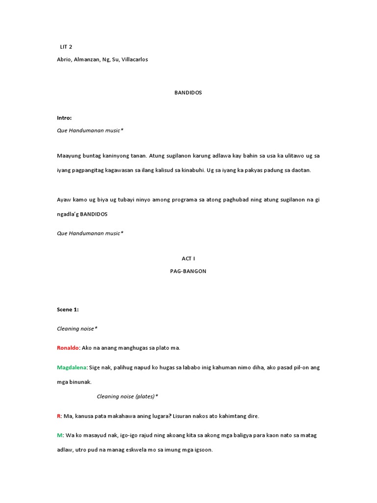 Revised Bandidos-Script | PDF