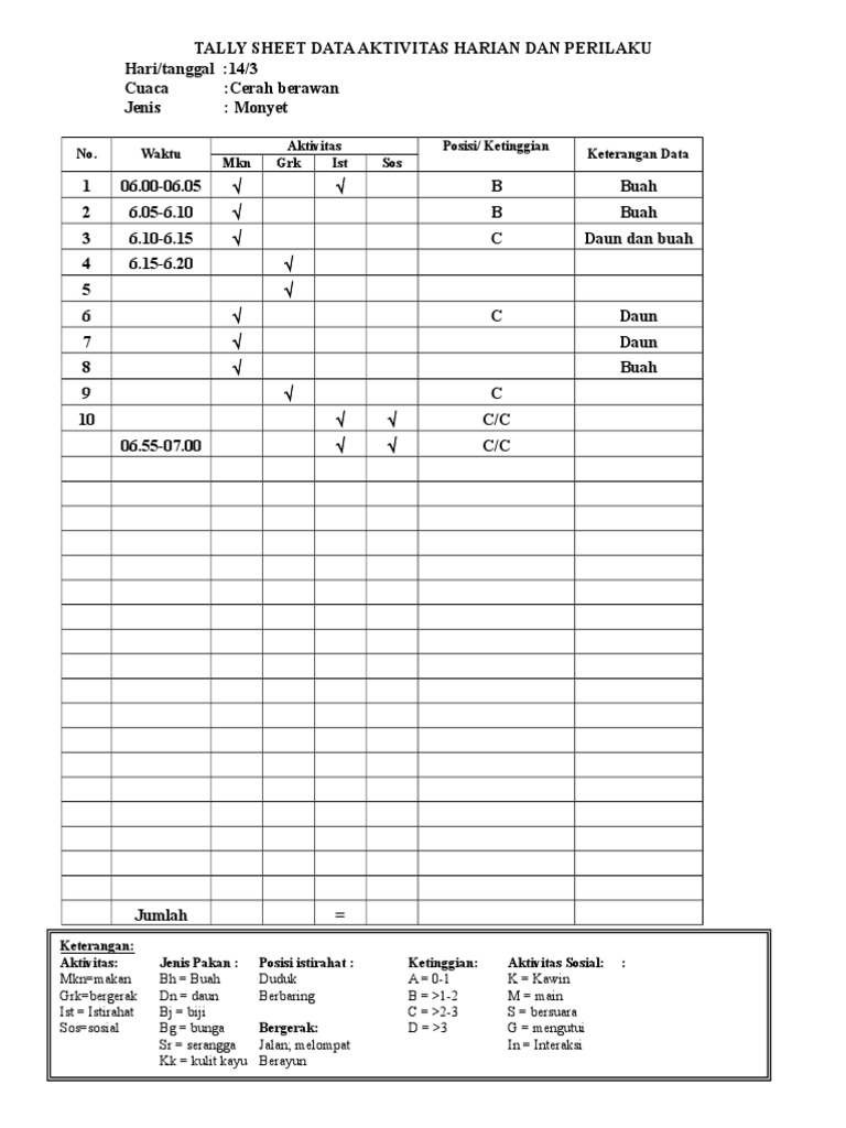 Tally Sheet | PDF