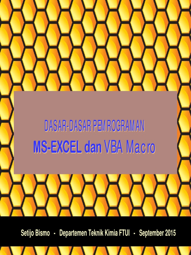 Dasar-Dasar Pemrograman. Ms-Excel Dan Vba Macro | PDF